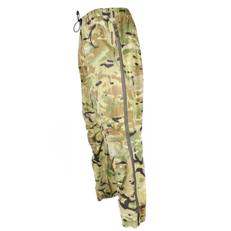 Combate militar del ejército británico genuino MTP Pantalones de lluvia de camuflaje Goretex impermeable