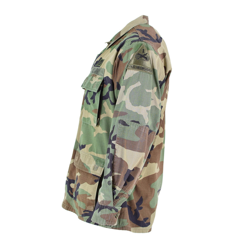 Chaqueta militar estadounidense original ripstop bosque camuflaje bdu tropas camisa