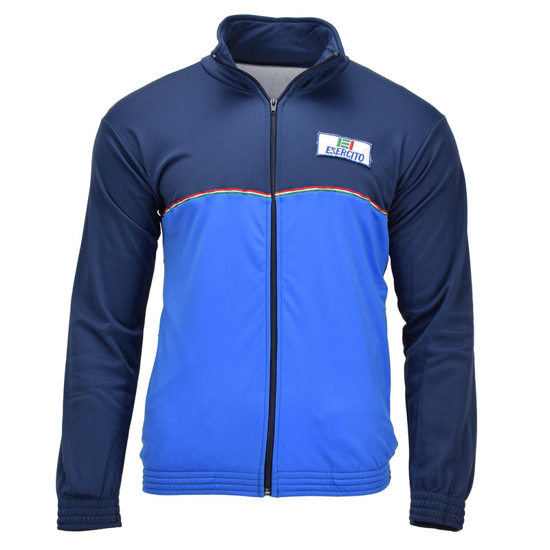 Genuino italiano Militar Militares Full Zip Gym Gym Gymes ESERCITO EMBLEME ENTLAJO AZUL