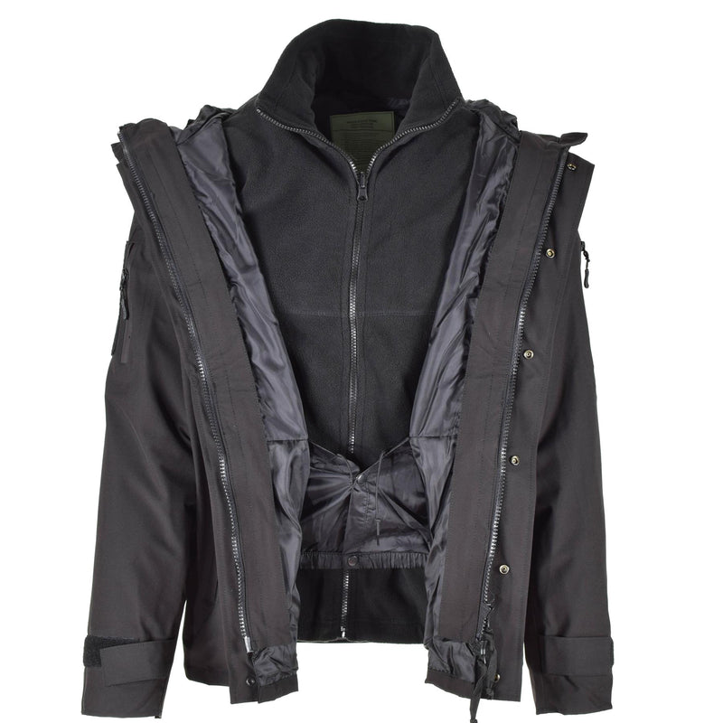 Mil-Tec Brand Parka W Liner de invierno Cálculo Black Chaqueta tibia Hombres impermeables Gear Rain Gear