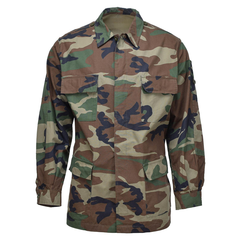 Genú de la chaqueta de combate de BDU turco Durable Ripstop Woodland Camo Problema militar