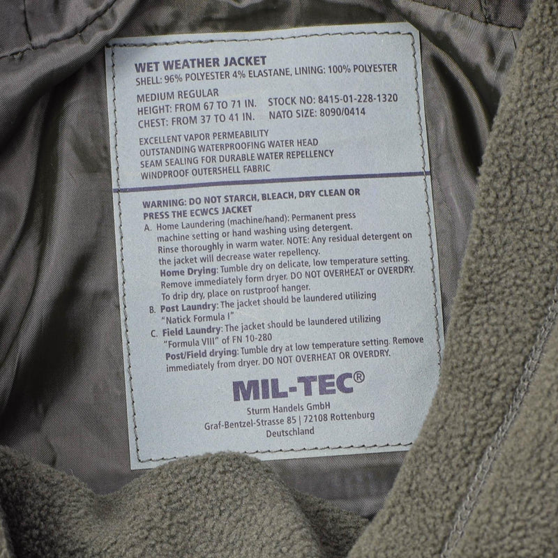 MIL-TEC Alemán PARKA W Liner Goretex Camo Flecktarn Chaqueta de hombres impermeables