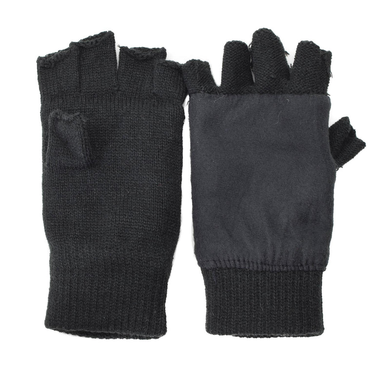 Guantes de Mil-Tec hombres calientes sin dedo thinsulate ™ forro negro de invierno táctico