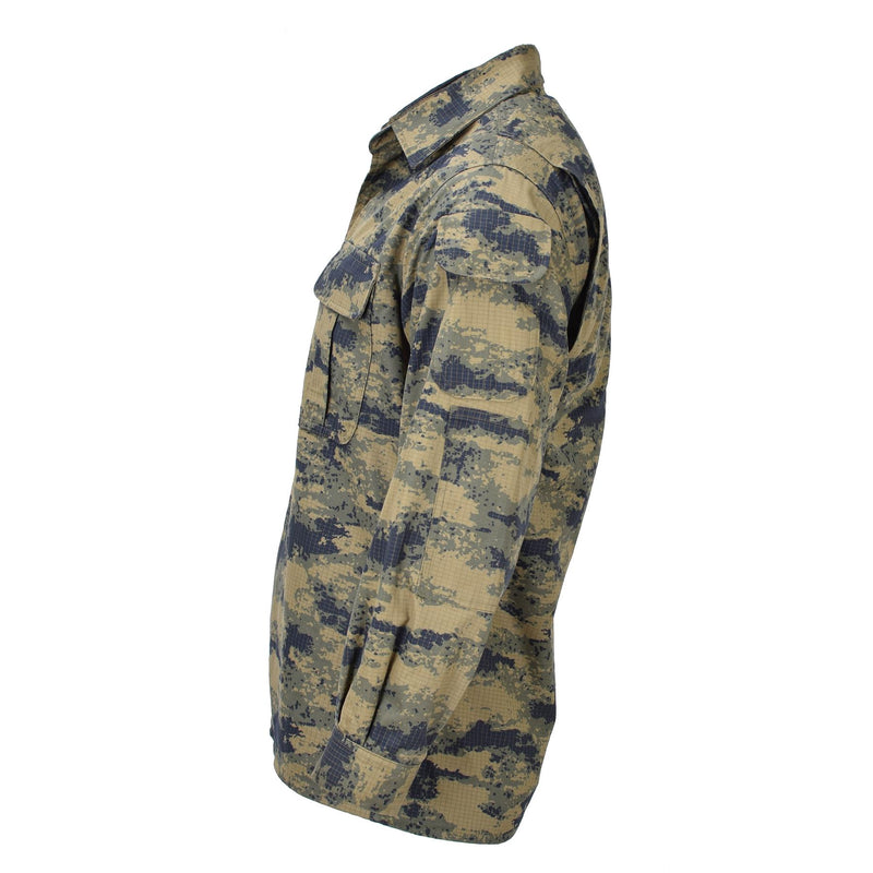 Chaqueta táctica del ejército turco original camuflaje digital azul ripstop duradero