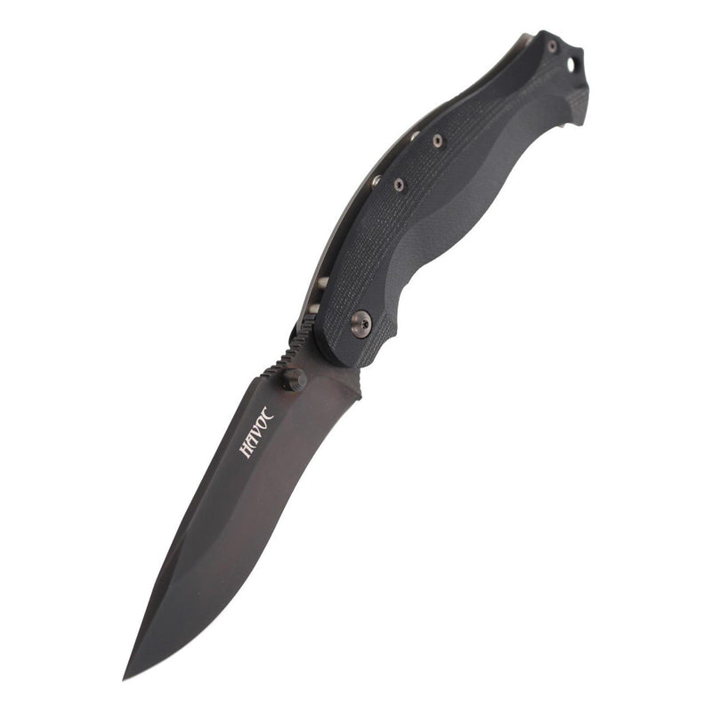 Fox Knives Havoc Havoc Cuchillo de bolsillo Titanium Marco de titanio Cuchillo plegable G10 Manija Negro