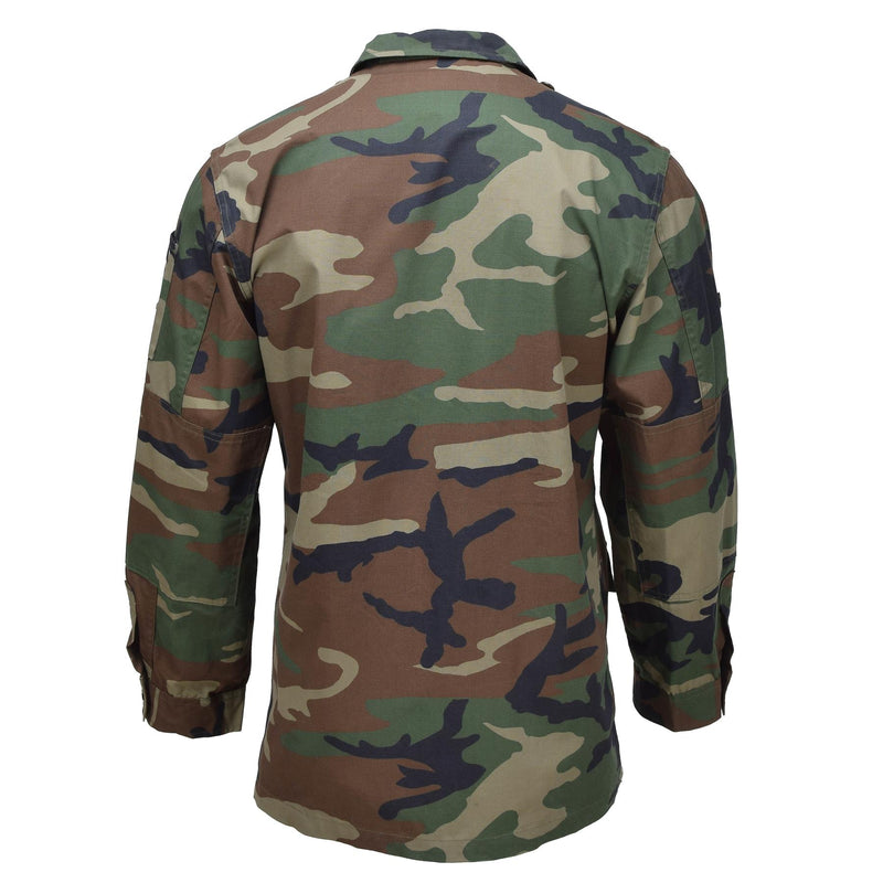 Genú de la chaqueta de combate de BDU turco Durable Ripstop Woodland Camo Problema militar