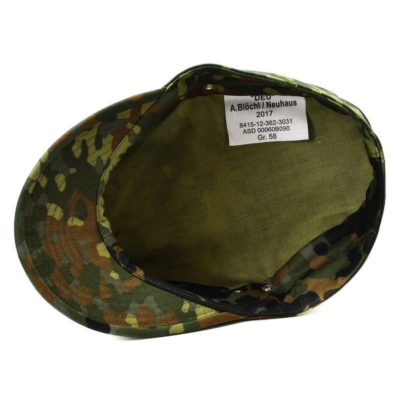 Genuino ejército alemán original Flecktarn Cap Bw Woodland Camo Sombrero militar Nuevo