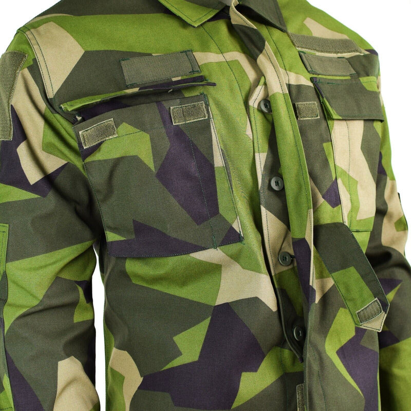 Camisa de combate de camuflaje de camuflaje de chaqueta sueco M90 original