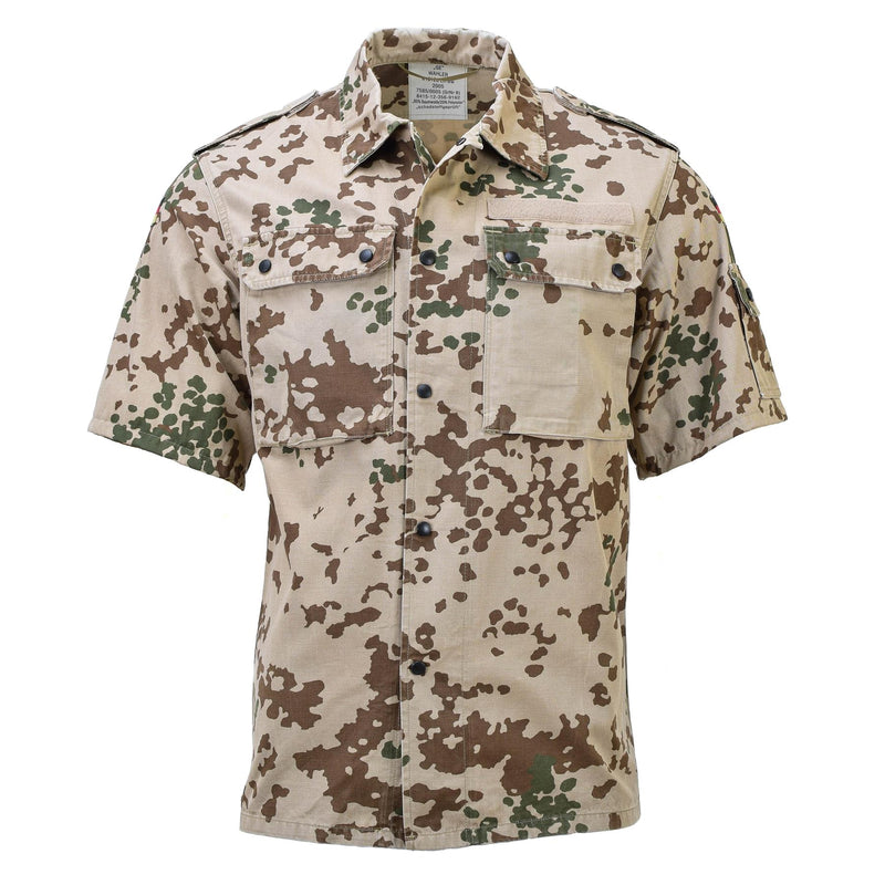 Original Alemania Ejército BW Camisa de campo Tropentarn Camuflage Blusa de manga corta