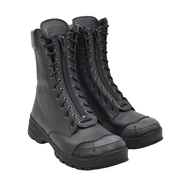 Botas tácticas del ejército holandés original de cuero negro antibacteriano antibacteriano nuevo