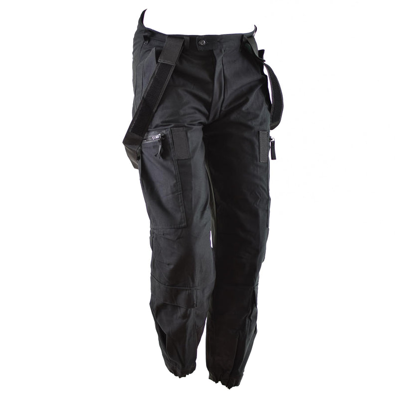 Pantalones de petrolero térmicos suecos genuinos M90 NEGROS BDU Pantalones W BRACES GENERALES NUEVOS