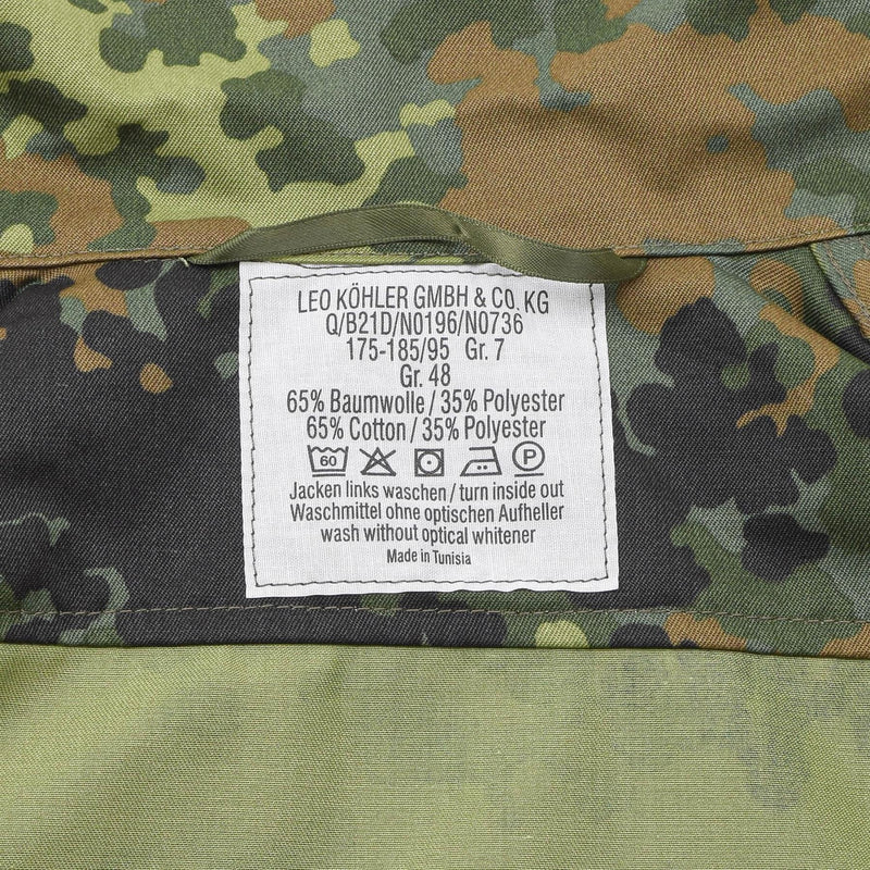 Leo Kohler Camisas militares tácticas Flecktarn Camuflage Light Combat BW Jacket