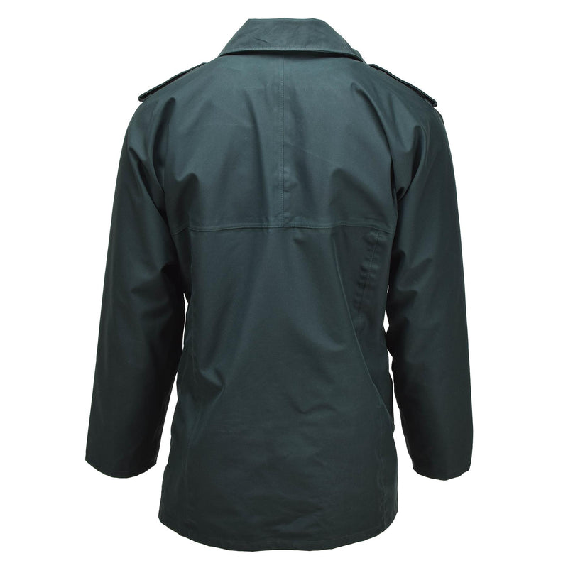 Uniforme de policía británico original Anorak impermeabilizan el impermeable verde sin forro verde