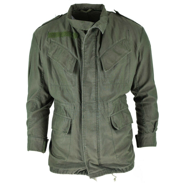 Jaqueta de campo del ejército belga genuino M64 Algodón militar de algodón impermeable Olive OD