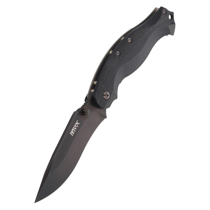 Fox Knives Havoc Plegado Cuchillo Punto de caída de cuchillo Bloque de titanio Bloqueo N690CO Acero