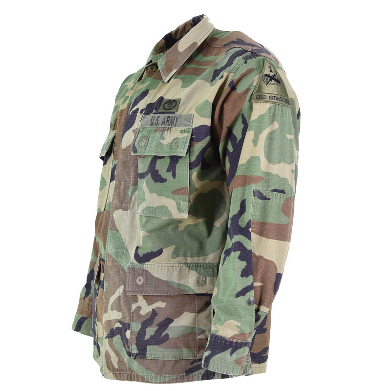 Chaqueta militar estadounidense original ripstop bosque camuflaje bdu tropas camisa