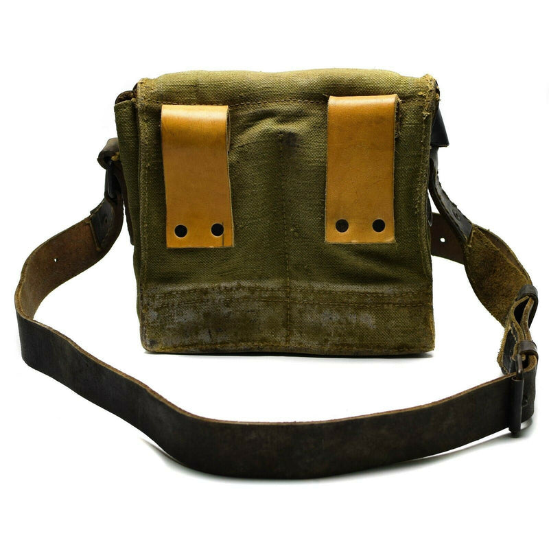 Bolso de hombro francés genuino Army Canvas Olive OD MOMA MMO de revista