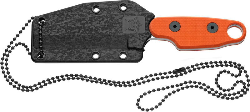 Fox Knives Compso COLLO CUBIERTO Cuchilla fija cuchillo de cuchillo de acero inoxidable Naranja