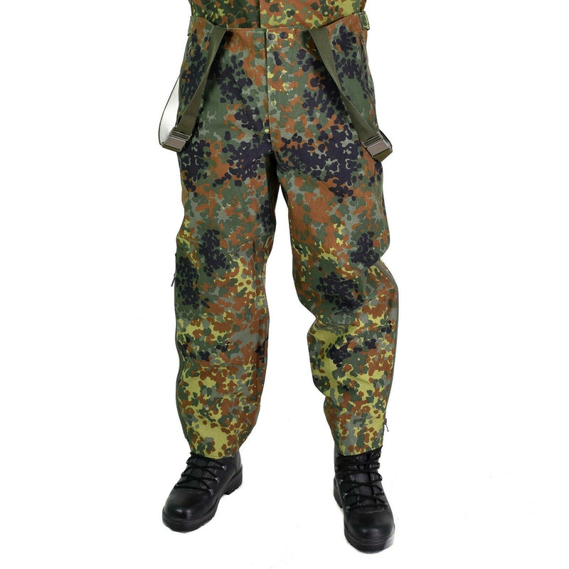 Nocios del ejército alemán genuino Goretex Bib N Brace Flecktarn Pantalones en general Nuevo