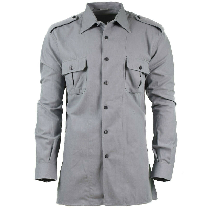 Camisa genuina italiana camisa gris camisas de manga larga nueva