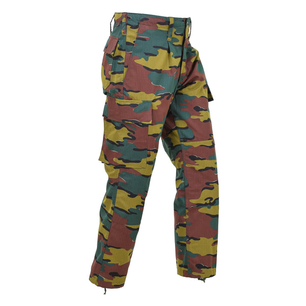 Pantalones de combate de campo del ejército belga original Ripstop Jigsaw Camuflage pantalones Nuevos