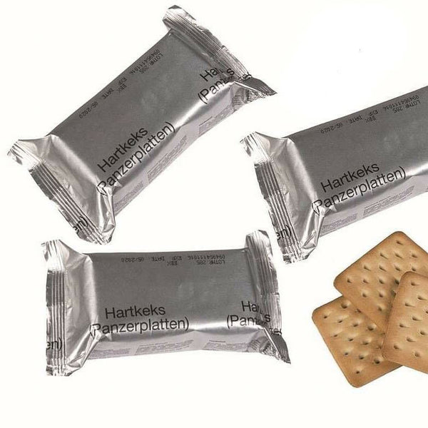 Paquete de alimentos de supervivencia del ejército alemán genuino galletas al aire libre 125 g de la OTAN mre galletas