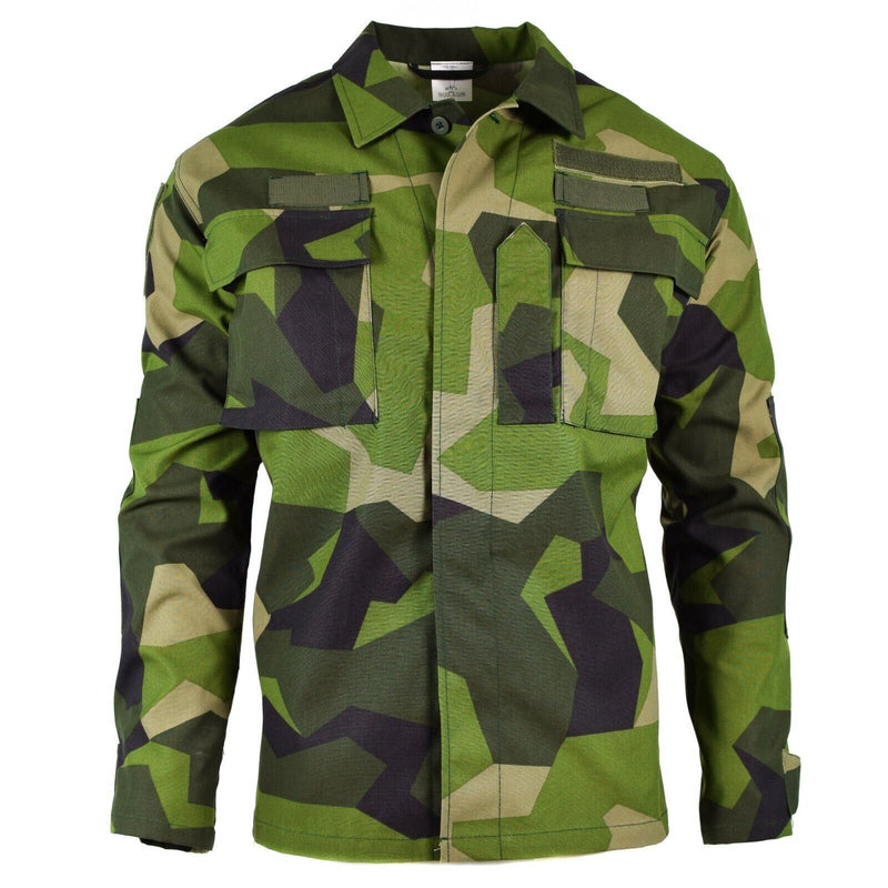 Camisa de combate de camuflaje de camuflaje de chaqueta sueco M90 original