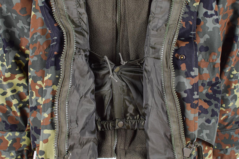 MIL-TEC Alemán PARKA W Liner Goretex Camo Flecktarn Chaqueta de hombres impermeables