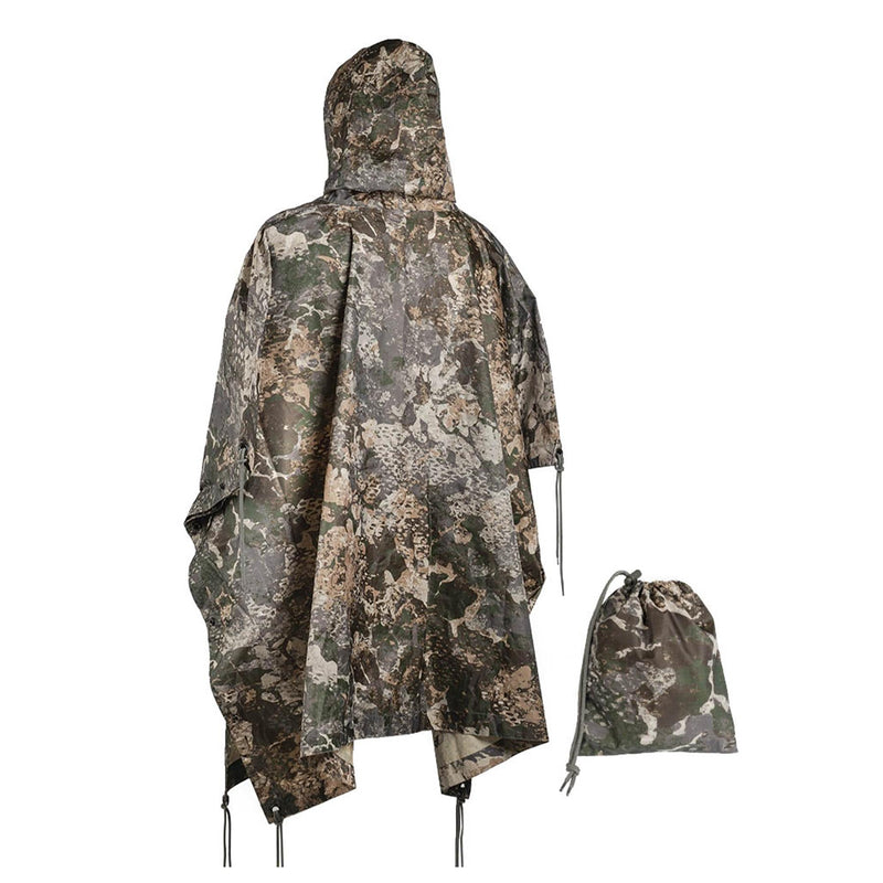 Mil-Tec Poncho Camuflage PVC Ripstop con capucha impermeable recubierta de agua Ripstop