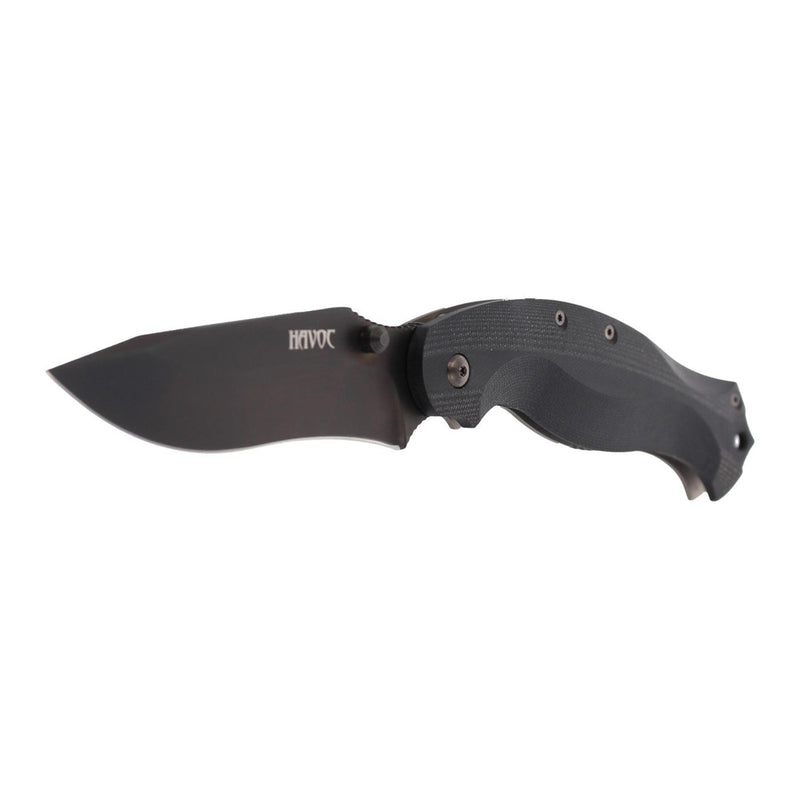 Fox Knives Havoc Havoc Cuchillo de bolsillo Titanium Marco de titanio Cuchillo plegable G10 Manija Negro