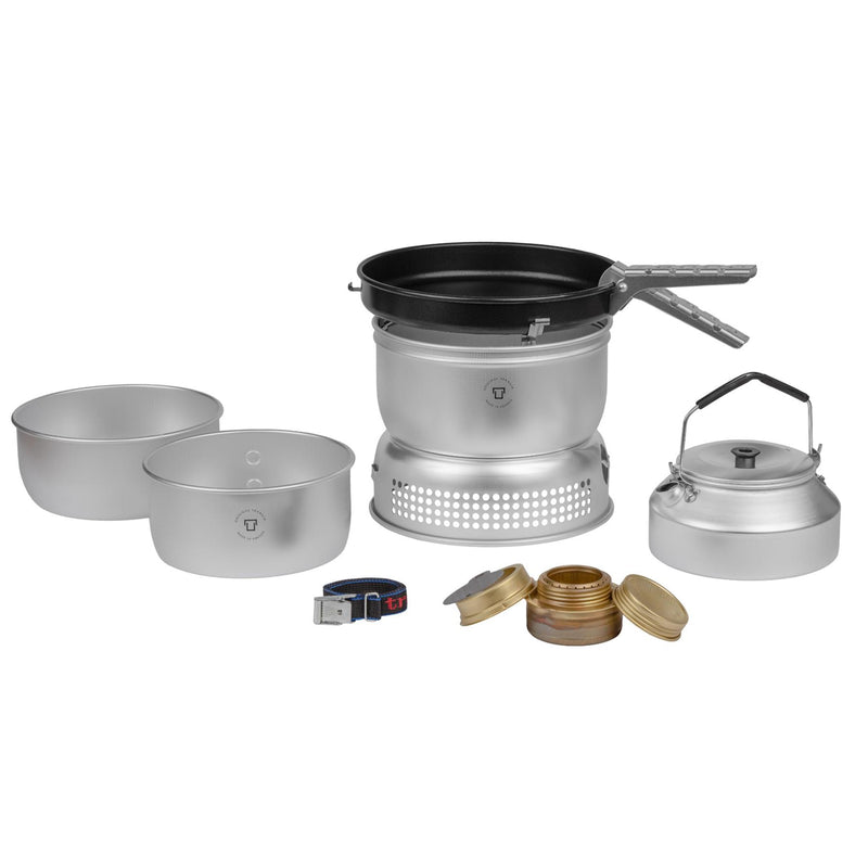 Cocina de cocción Trangia Kit de desorden de aluminio Ultralight Compact Outdoor utensilios