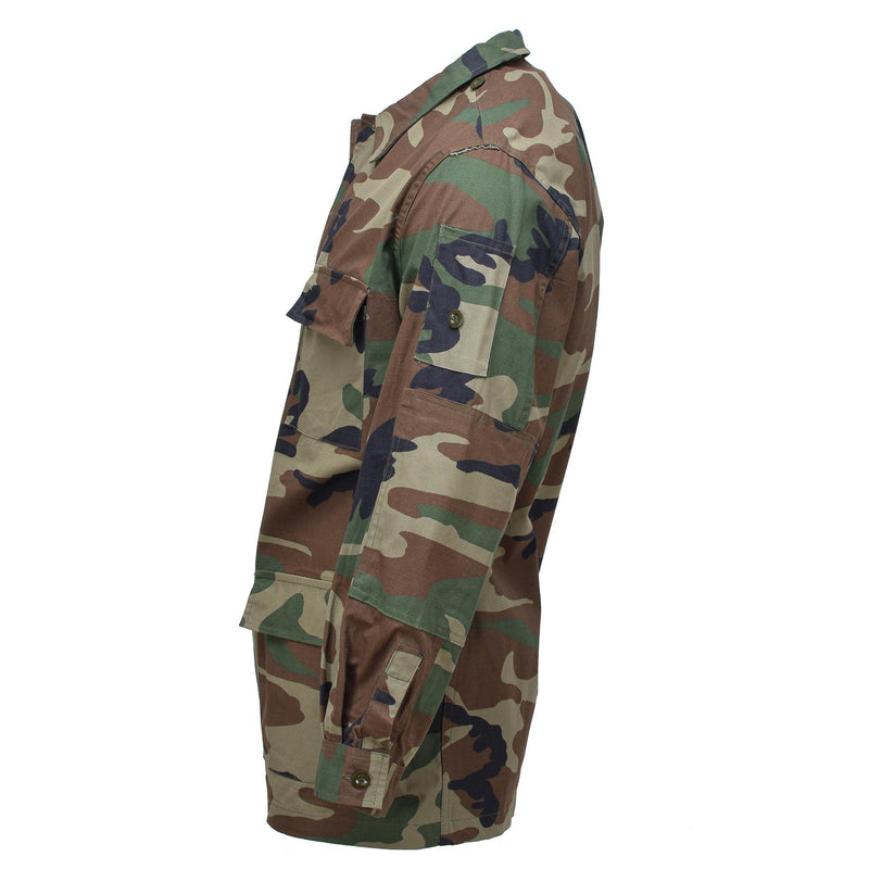 Genú de la chaqueta de combate de BDU turco Durable Ripstop Woodland Camo Problema militar