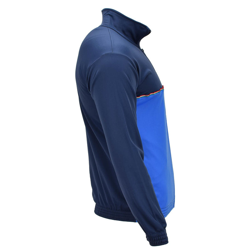 Genuino italiano Militar Militares Full Zip Gym Gym Gymes ESERCITO EMBLEME ENTLAJO AZUL