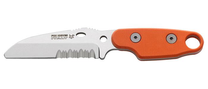 Fox Knives Compso COLLO CUBIERTO Cuchilla fija cuchillo de cuchillo de acero inoxidable Naranja