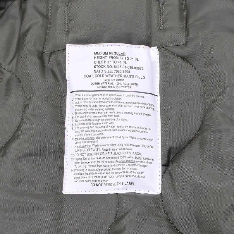 Marca MFH Jaqueta de campo de estilo del ejército de EE. UU. M65 SMOCK Jacket acolchado Parka NUEVO