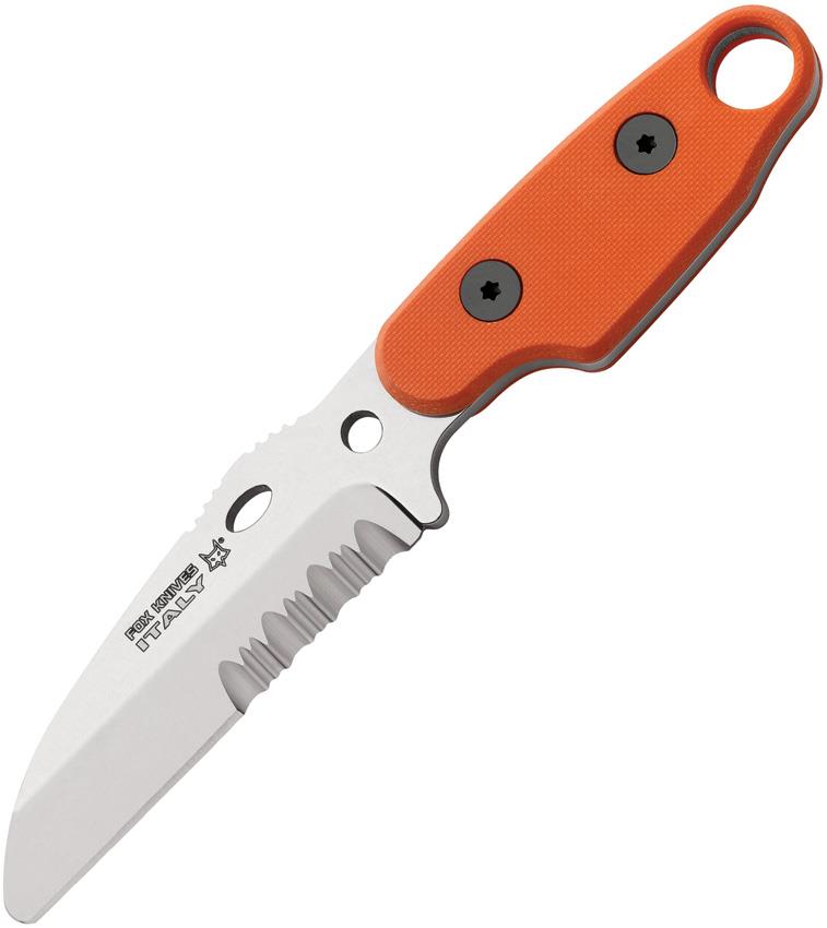 Fox Knives Compso COLLO CUBIERTO Cuchilla fija cuchillo de cuchillo de acero inoxidable Naranja