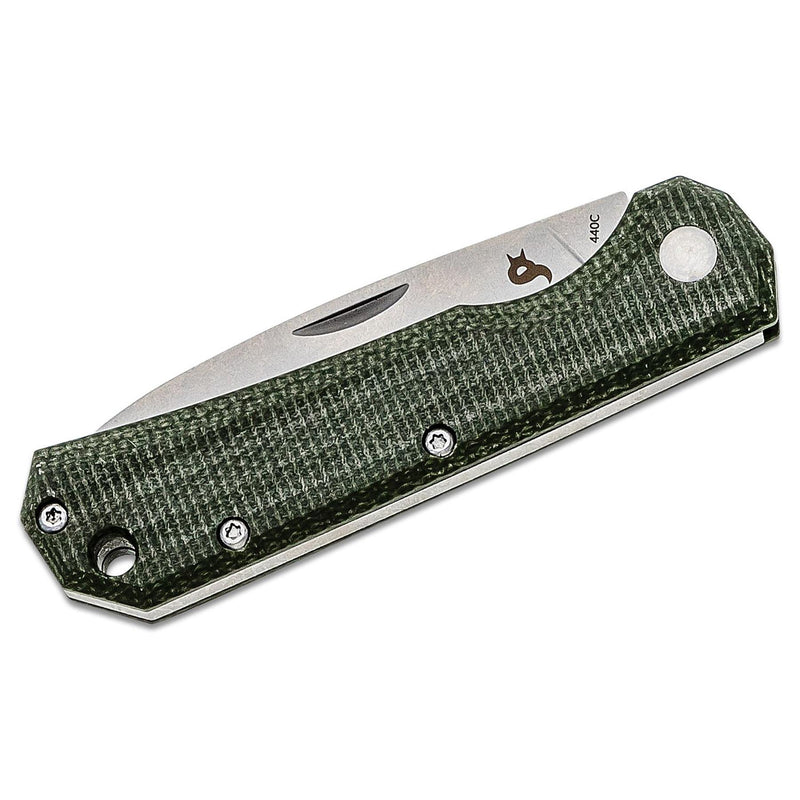 Fox Knives Brand Ciol Cuchilla plegable Abrigo satén de acero inoxidable 440C MICARTA MANDY