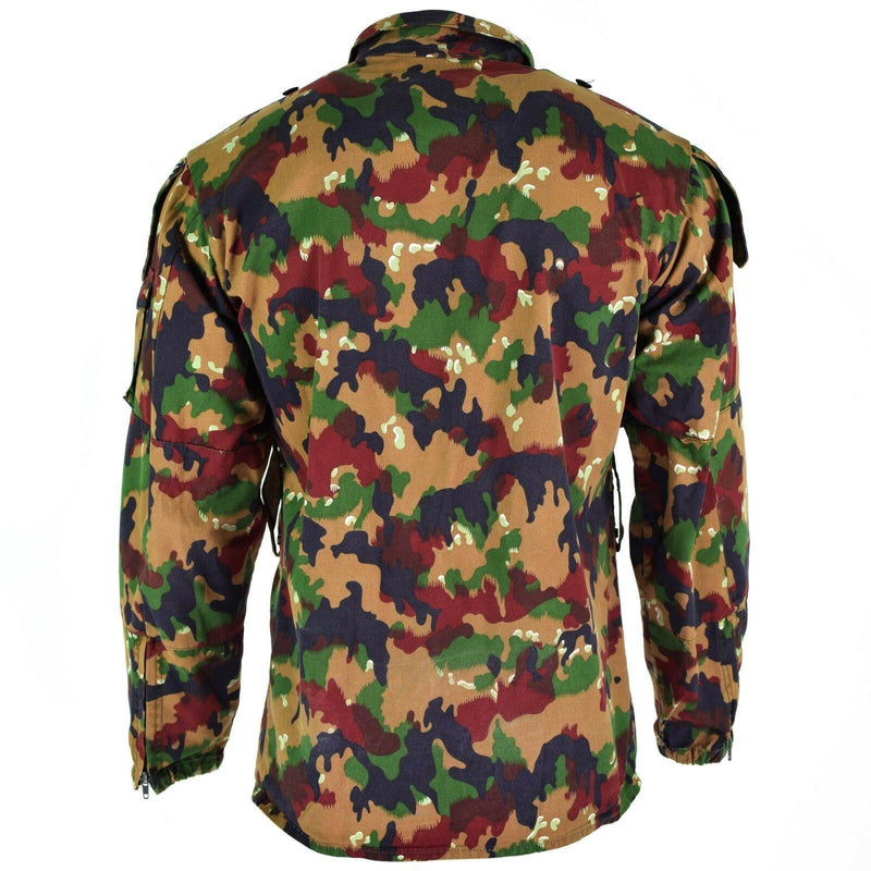 Camisa de camuflaje alpenflage de campo de combate de la chaqueta del ejército suizo original M83