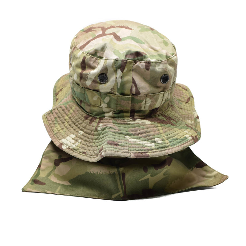 Genuino británico Militar Military Bush Hat MTP Camuflage Coloque Flap Panamá Boonie Hat Nuevo