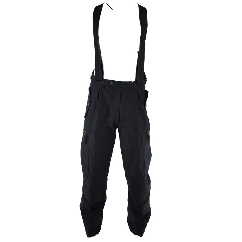 Pantalones de petrolero térmicos suecos genuinos M90 NEGROS BDU Pantalones W BRACES GENERALES NUEVOS