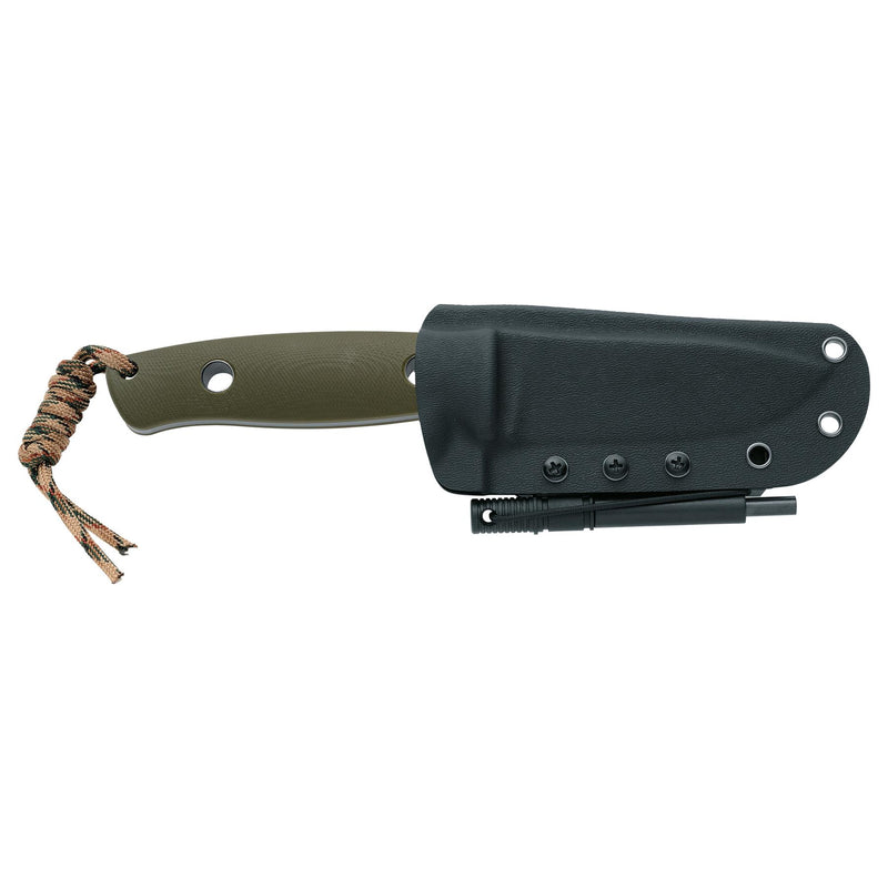 Fox Knives BF-710 D2 Cuchillo de cuchilla fija Kydex Firestarter OD Green