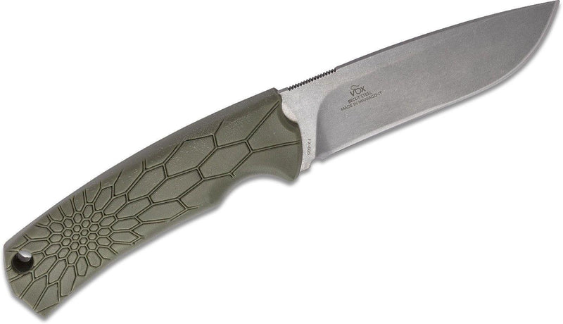 Brand Fox Knives Italy Core Vox cuchillo fijo Becut Steel Oliva verde