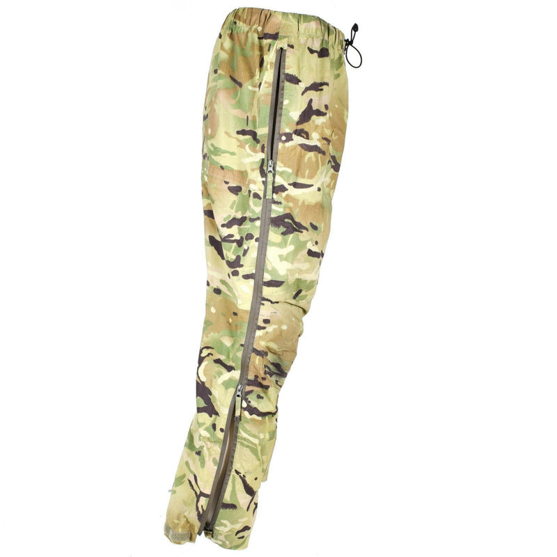 Combate militar del ejército británico genuino MTP Pantalones de lluvia de camuflaje Goretex impermeable