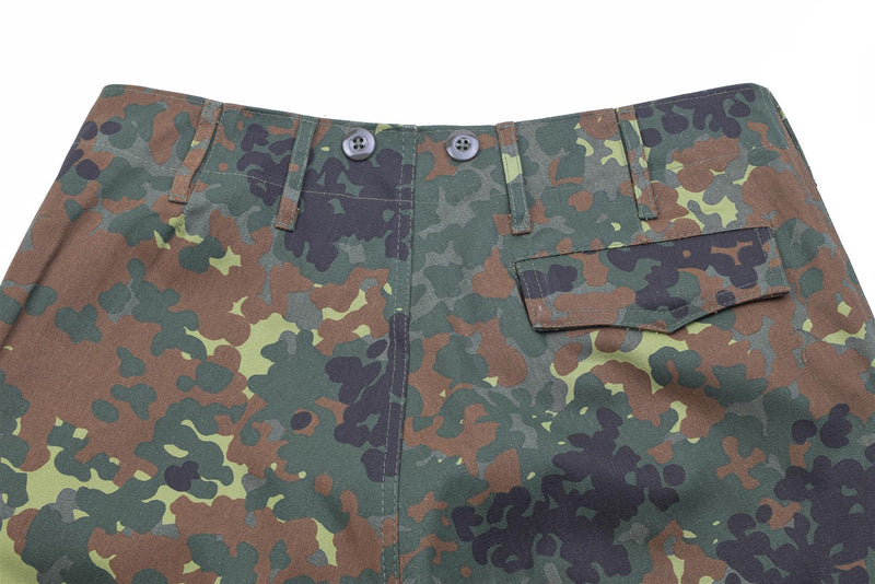 Pantalones de carga de campo de estilo militar alemán Flecktarn camufla