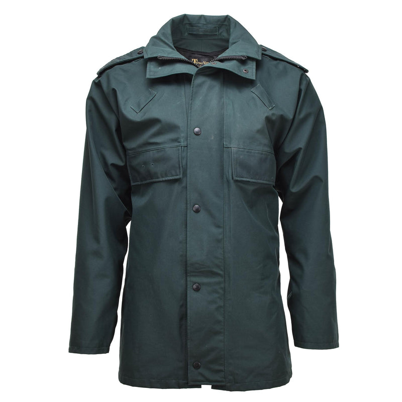 Uniforme de policía británico original Anorak impermeabilizan el impermeable verde sin forro verde