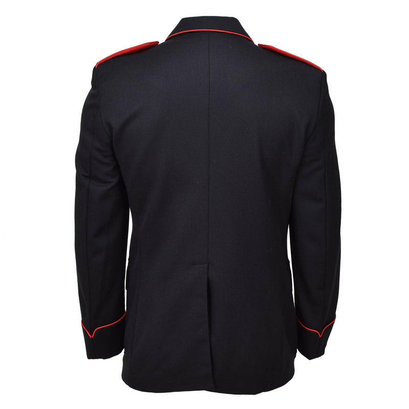 Original italiano militar de lana negra carabinieri chaqueta formal rayas rojas nuevas