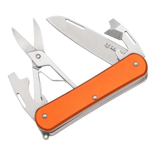 Fox Knives Vulpis FX-VP130-F4 o Knife de herramienta multi-Hool N690CO Hoja de acero Naranja