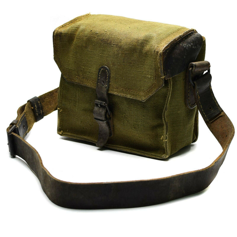 Bolso de hombro francés genuino Army Canvas Olive OD MOMA MMO de revista