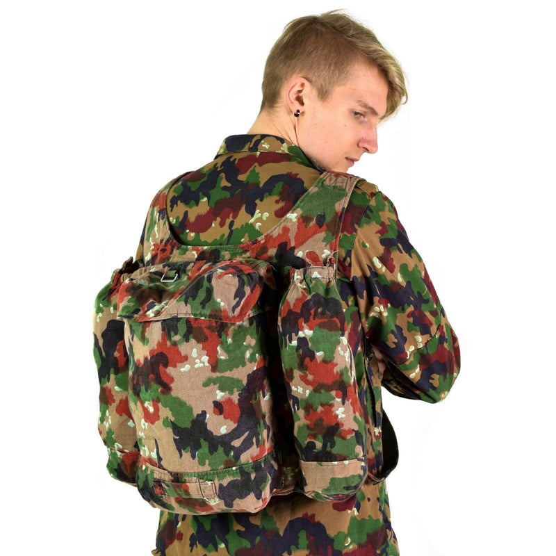 Mochila del ejército suizo genuino Suiza Switzerland Alpen Camo Sniper Rucksack W Diestres