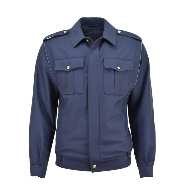 Genno de blusa azul checo checo Botones dorados Butones del ejército casual BLOUSON NUEVO